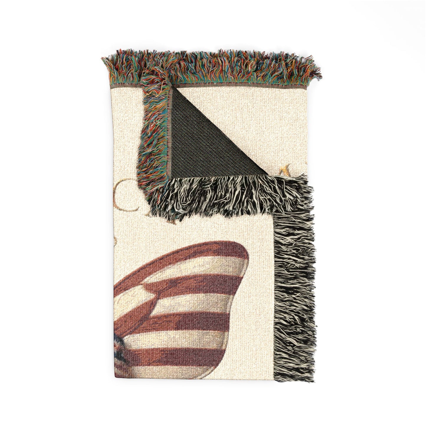 America Butterfly Woven Blanket 250 Years Of Freedom 52x37