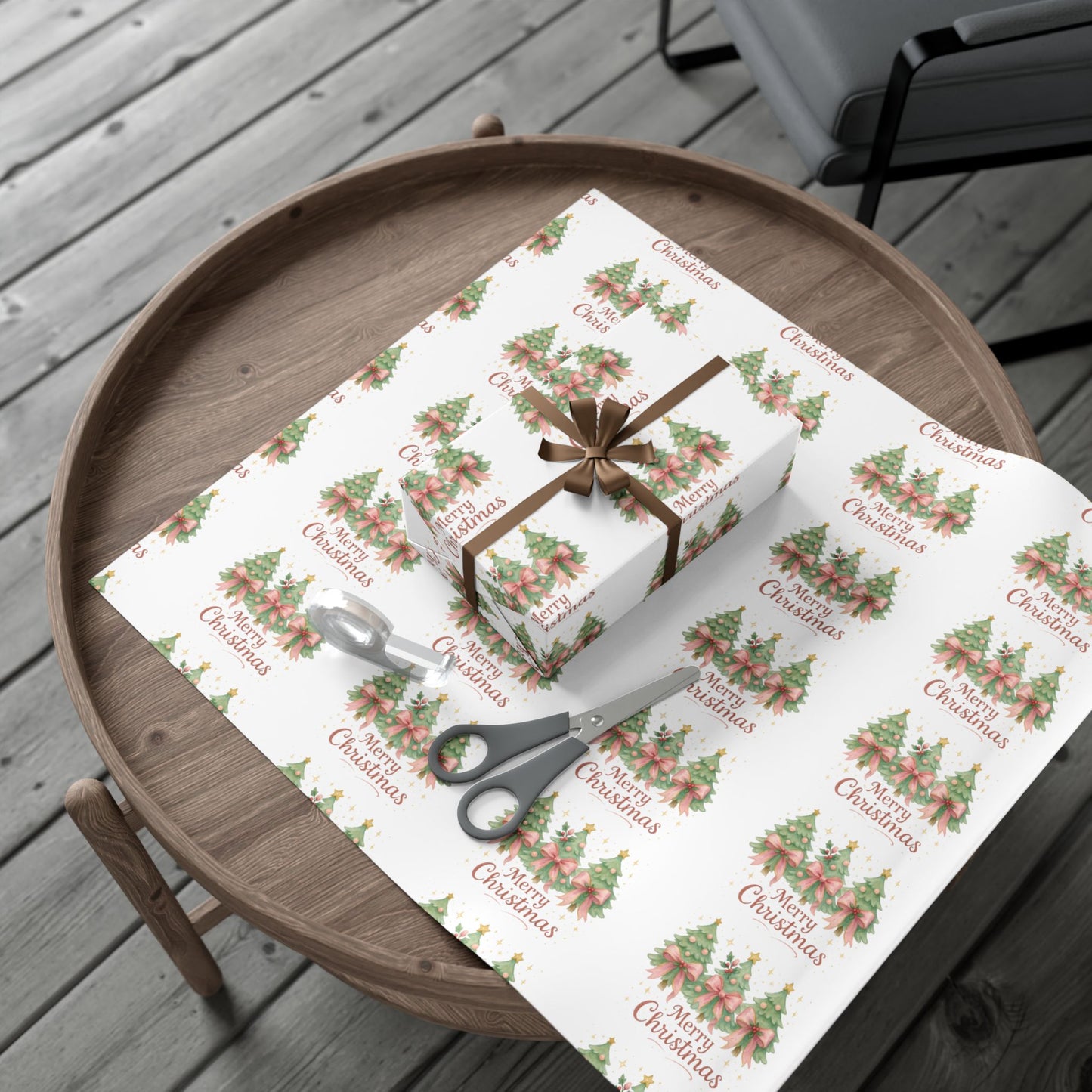 Personalized Custom Festive Christmas Gift Wrap Papers - Vintage Tree Design
