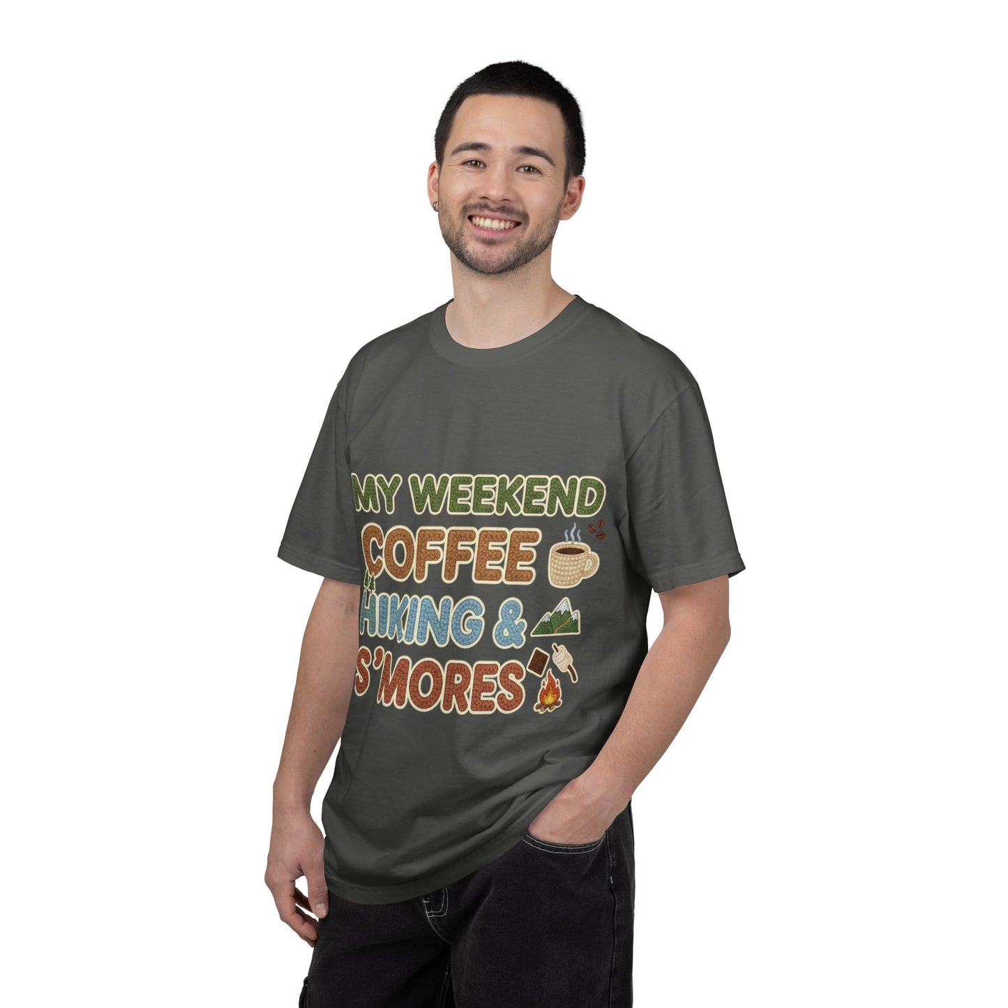 My Weekend "Coffee Hiking & Smores"Dyed T-shirt