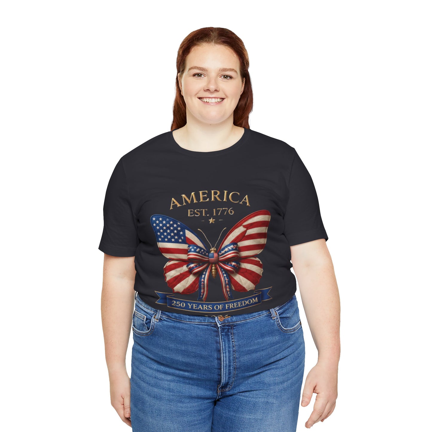 Limited 250th Happy Birthday America Butterfly Flag T-Shirt — 2026 Anniversary