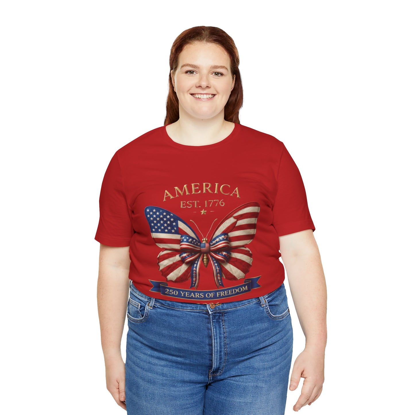 Limited 250th Happy Birthday America Butterfly Flag T-Shirt — 2026 Anniversary