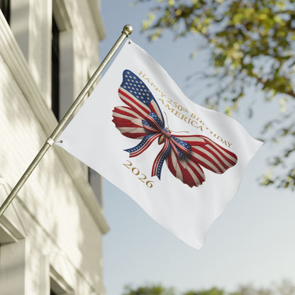 Patriotic Flag Co Happy 250th Birthday America 2 Sided Butterfly Flag