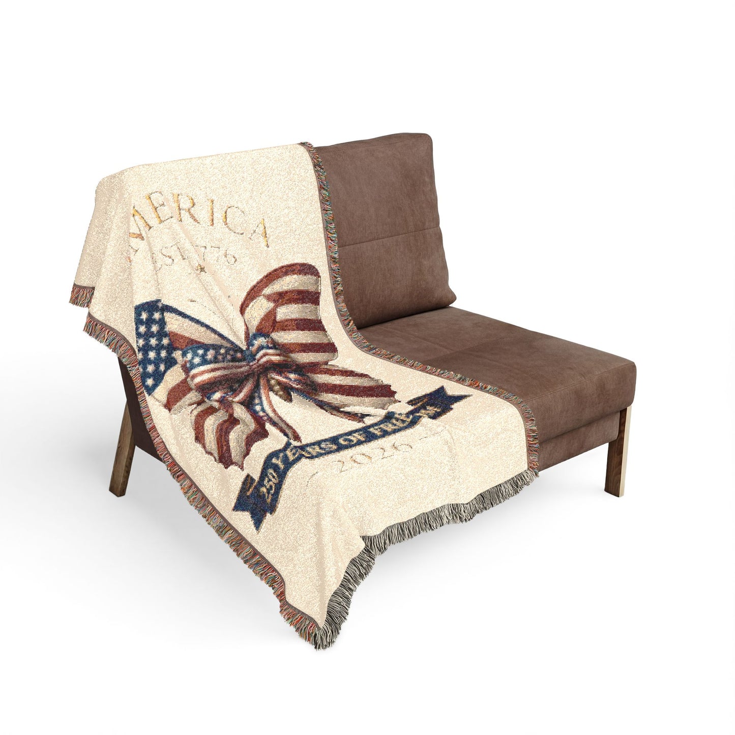 America Butterfly Woven Blanket 250 Years Of Freedom 52x37