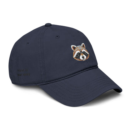 Embroidered Raccoon Baseball Cap — Washed Cotton Snapback