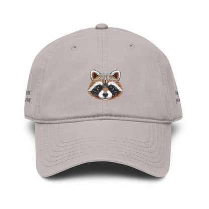 Embroidered Raccoon Baseball Cap — Washed Cotton Snapback