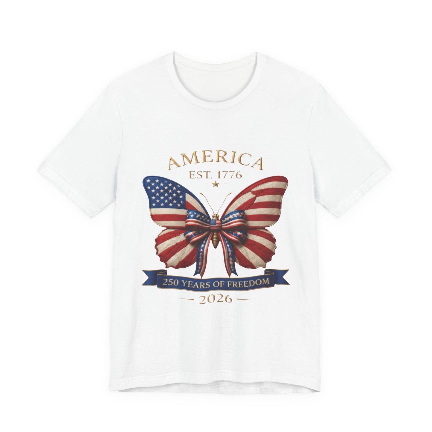 Limited 250th Happy Birthday America Butterfly Flag T-Shirt — 2026 Anniversary