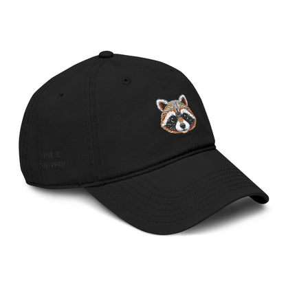 Embroidered Raccoon Baseball Cap — Washed Cotton Snapback