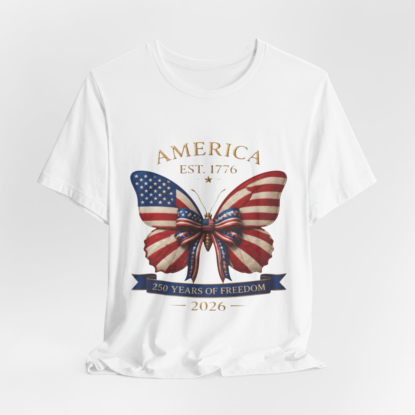 Limited 250th Happy Birthday America Butterfly Flag T-Shirt — 2026 Anniversary