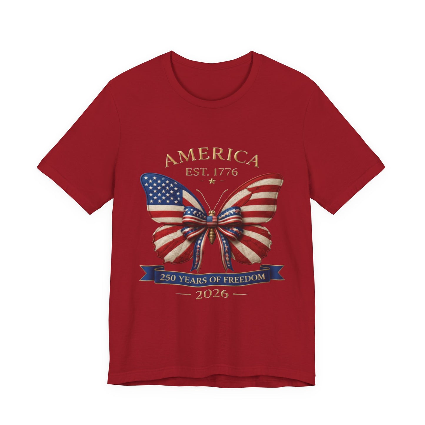 Limited 250th Happy Birthday America Butterfly Flag T-Shirt — 2026 Anniversary