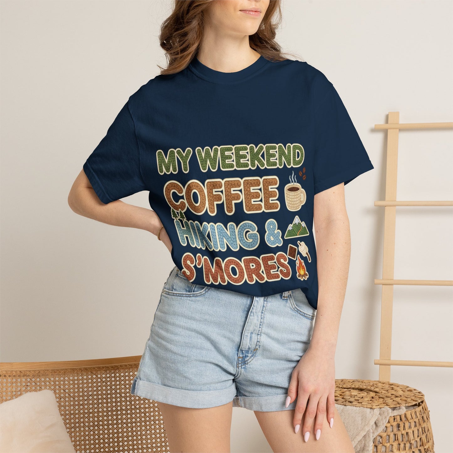 My Weekend "Coffee Hiking & Smores"Dyed T-shirt