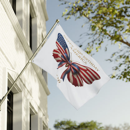 Patriotic Flag Co Happy 250th Birthday America 2 Sided Butterfly Flag