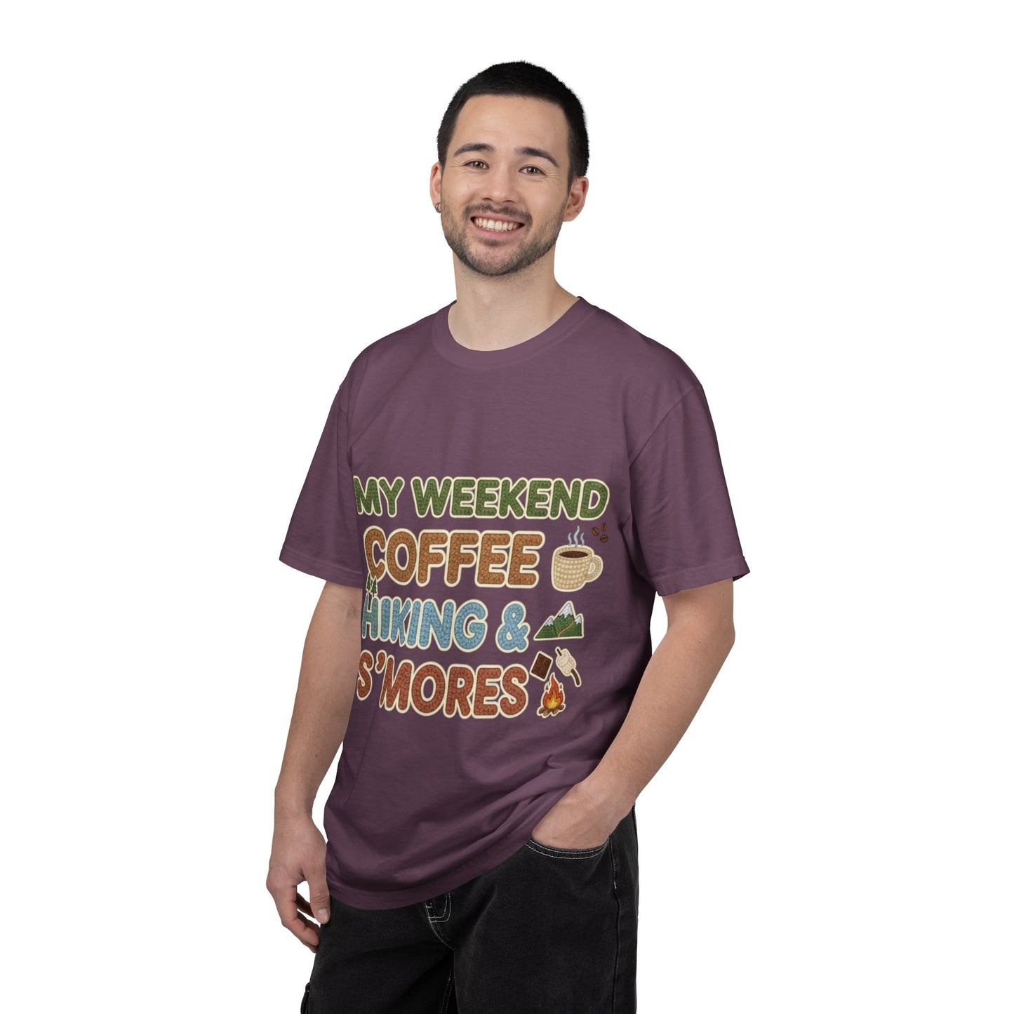 My Weekend "Coffee Hiking & Smores"Dyed T-shirt