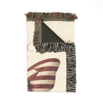 America Butterfly Woven Blanket 250 Years Of Freedom 52x37