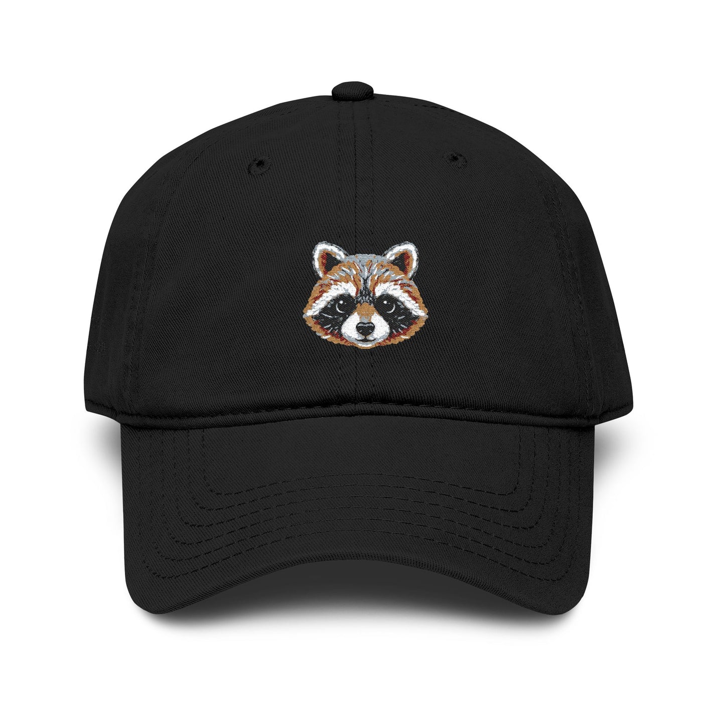 Embroidered Raccoon Baseball Cap — Washed Cotton Snapback