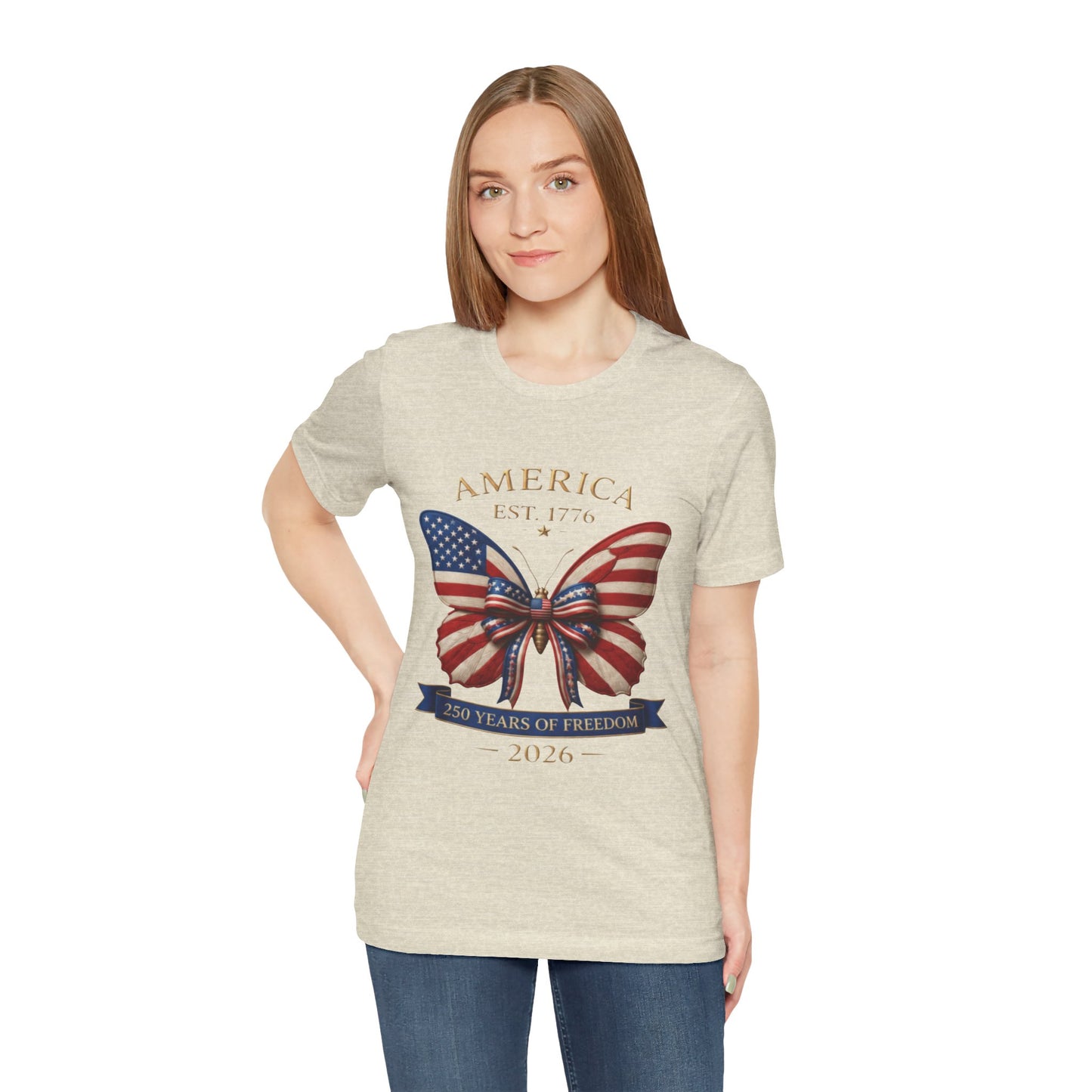 Limited 250th Happy Birthday America Butterfly Flag T-Shirt — 2026 Anniversary
