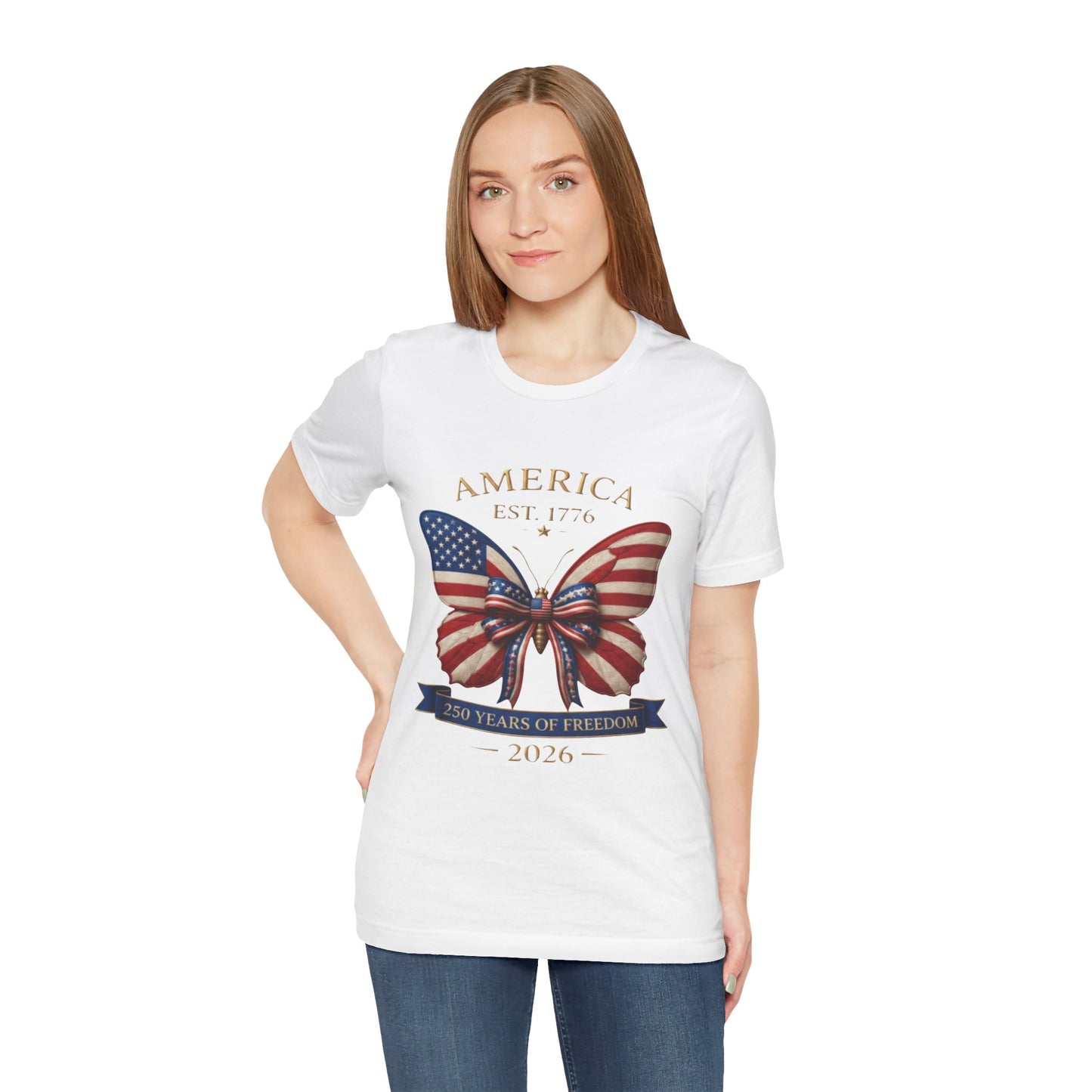 Limited 250th Happy Birthday America Butterfly Flag T-Shirt — 2026 Anniversary