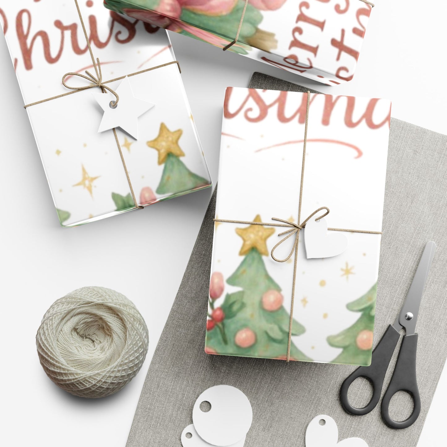 Personalized Custom Festive Christmas Gift Wrap Papers - Vintage Tree Design