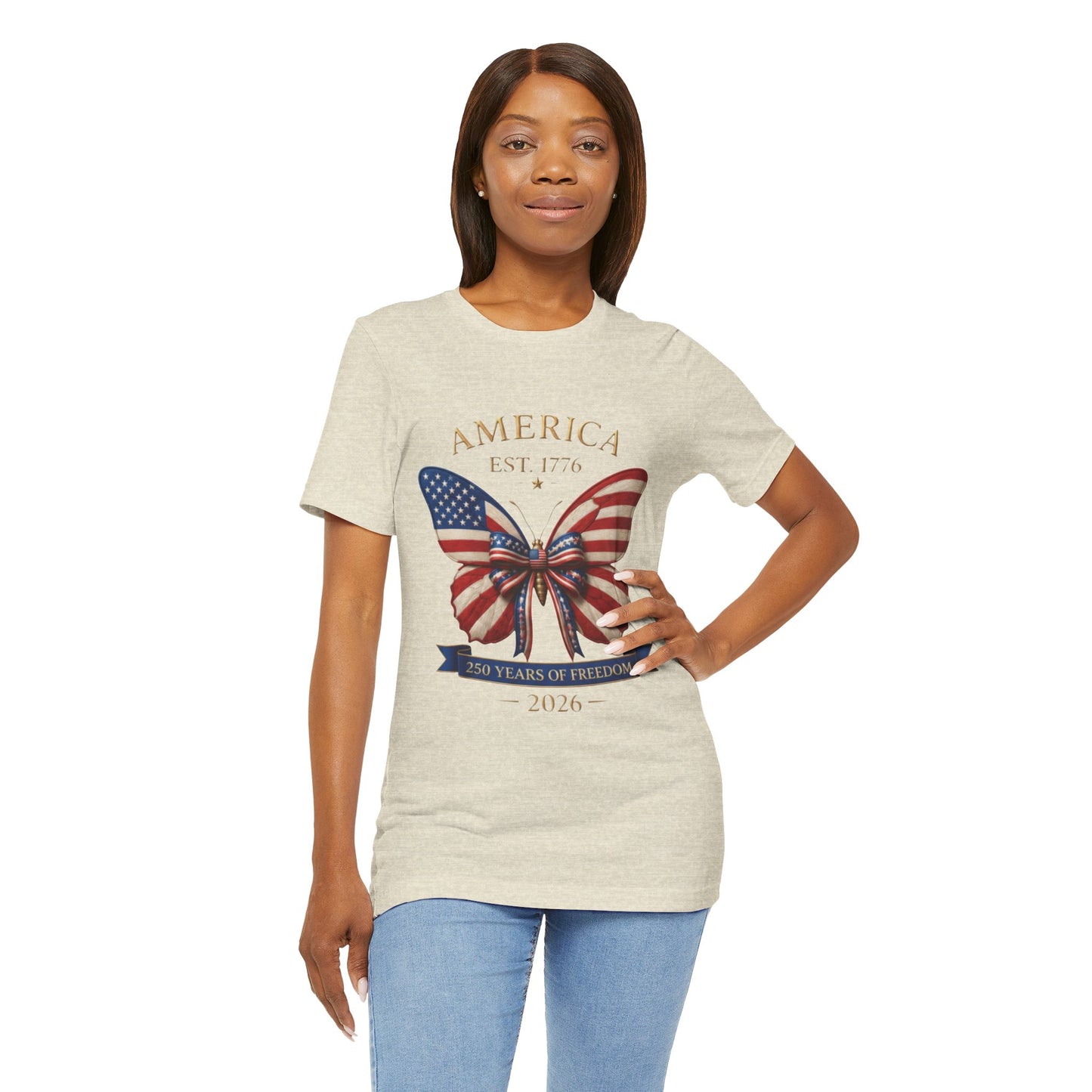 Limited 250th Happy Birthday America Butterfly Flag T-Shirt — 2026 Anniversary