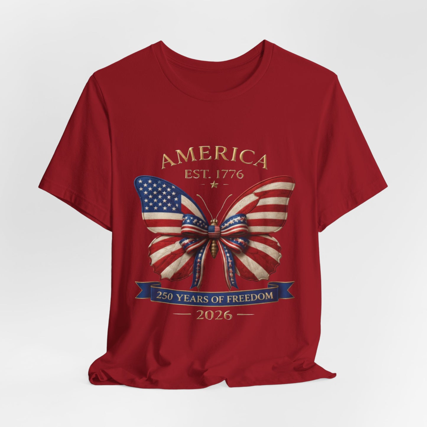 Limited 250th Happy Birthday America Butterfly Flag T-Shirt — 2026 Anniversary