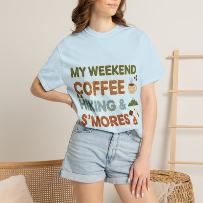 My Weekend "Coffee Hiking & Smores"Dyed T-shirt