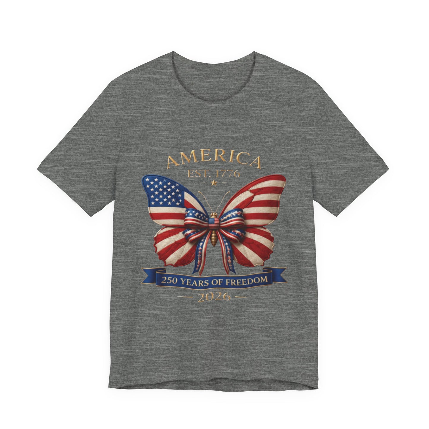 Limited 250th Happy Birthday America Butterfly Flag T-Shirt — 2026 Anniversary