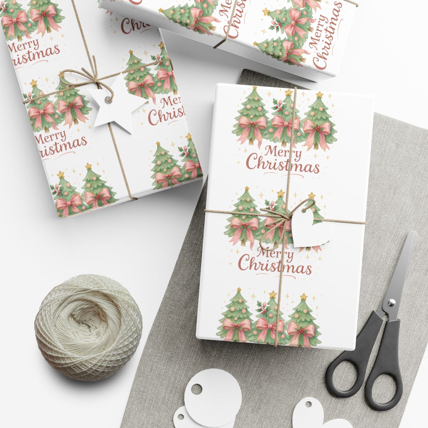 Personalized Custom Festive Christmas Gift Wrap Papers - Vintage Tree Design