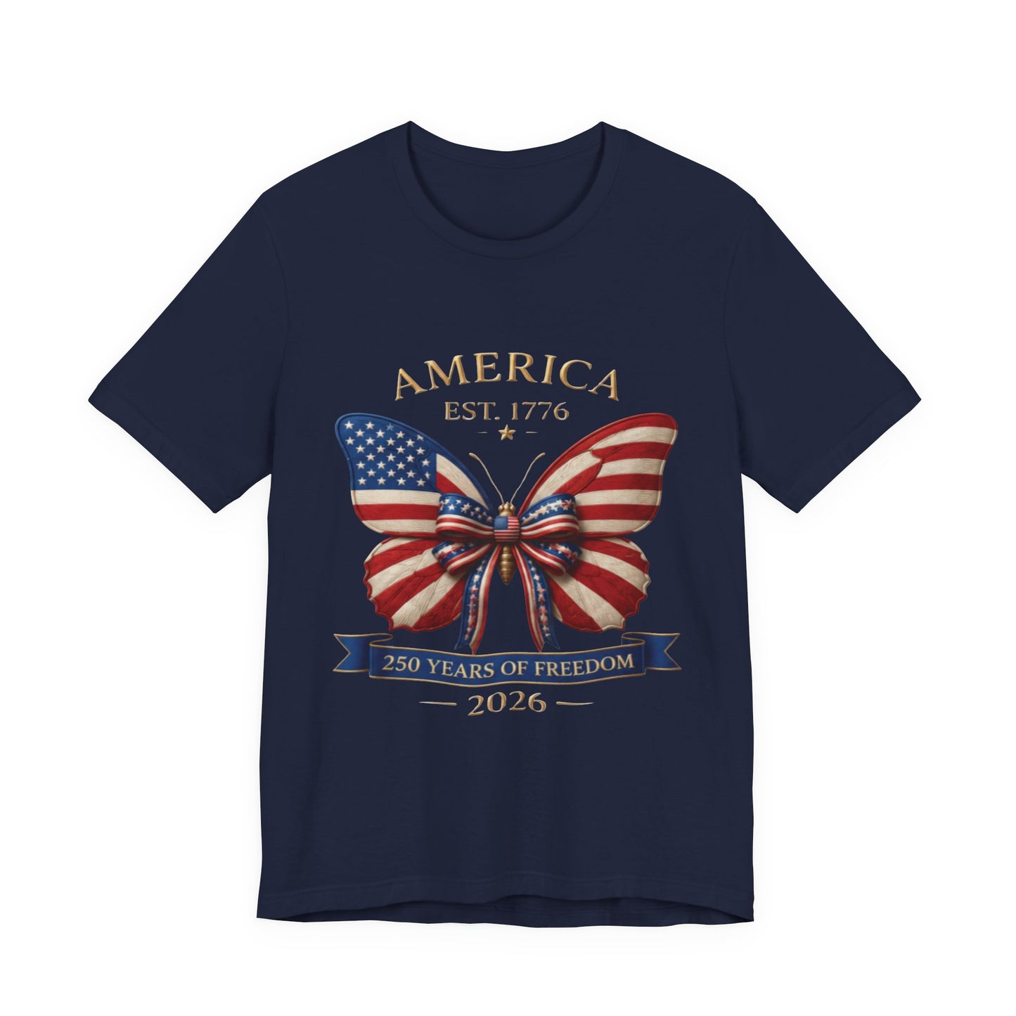 Limited 250th Happy Birthday America Butterfly Flag T-Shirt — 2026 Anniversary