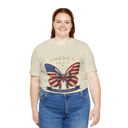 Limited 250th Happy Birthday America Butterfly Flag T-Shirt — 2026 Anniversary