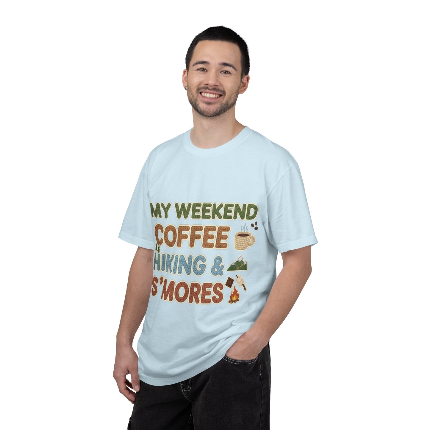 My Weekend "Coffee Hiking & Smores"Dyed T-shirt