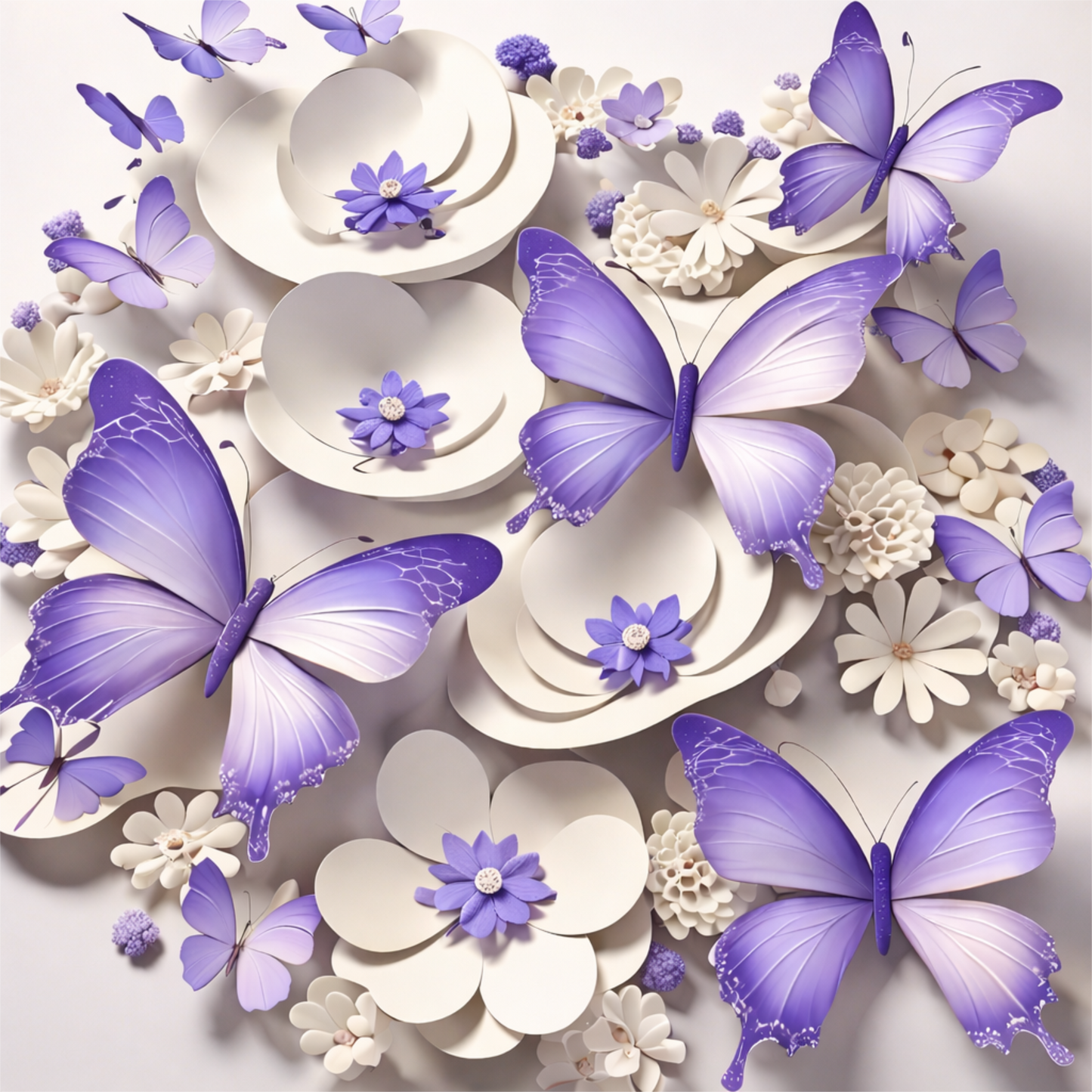 3D Butterfly Floral Tumbler Wrap: 20 oz Skinny Sublimation (PNG Digital Download)