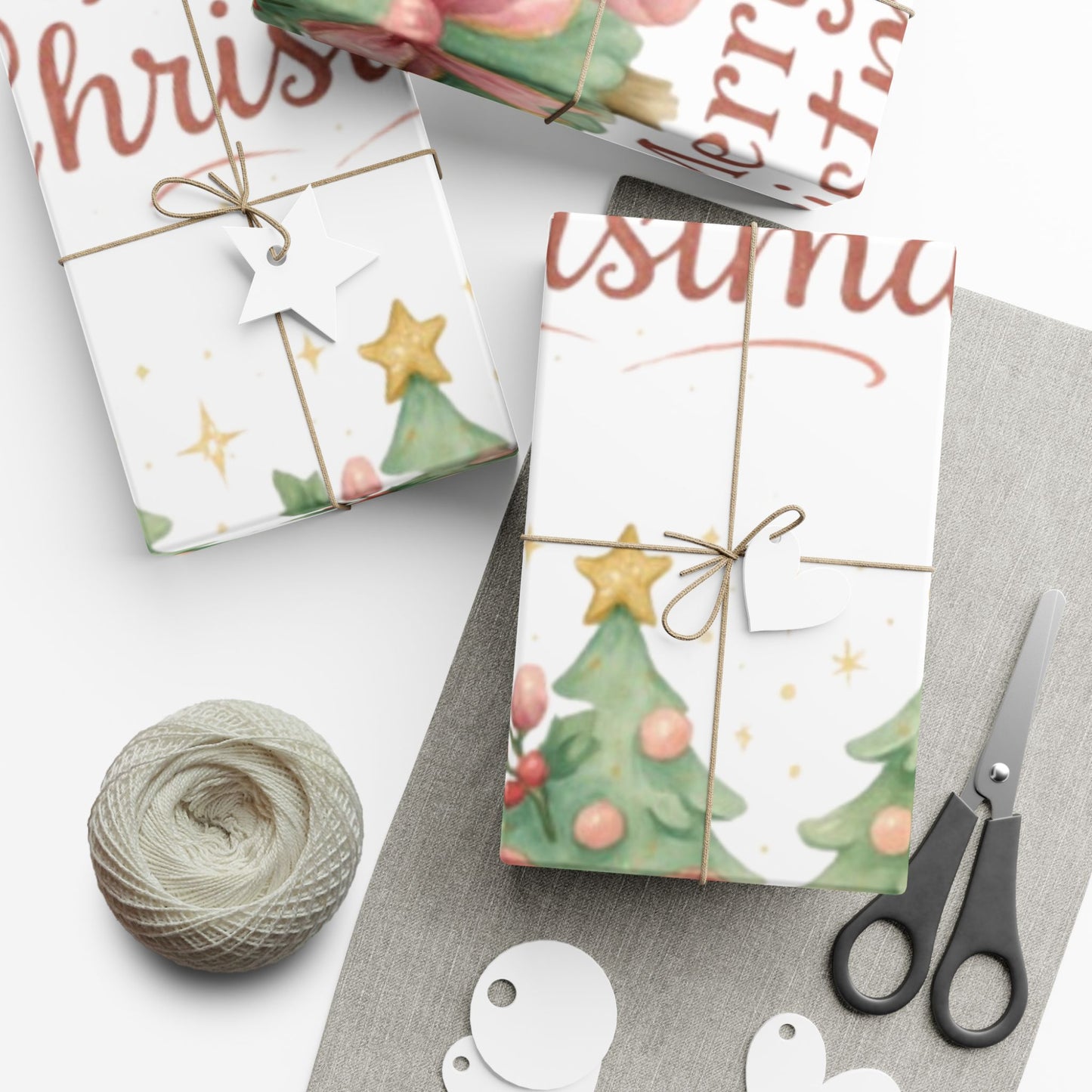 Personalized Custom Festive Christmas Gift Wrap Papers - Vintage Tree Design