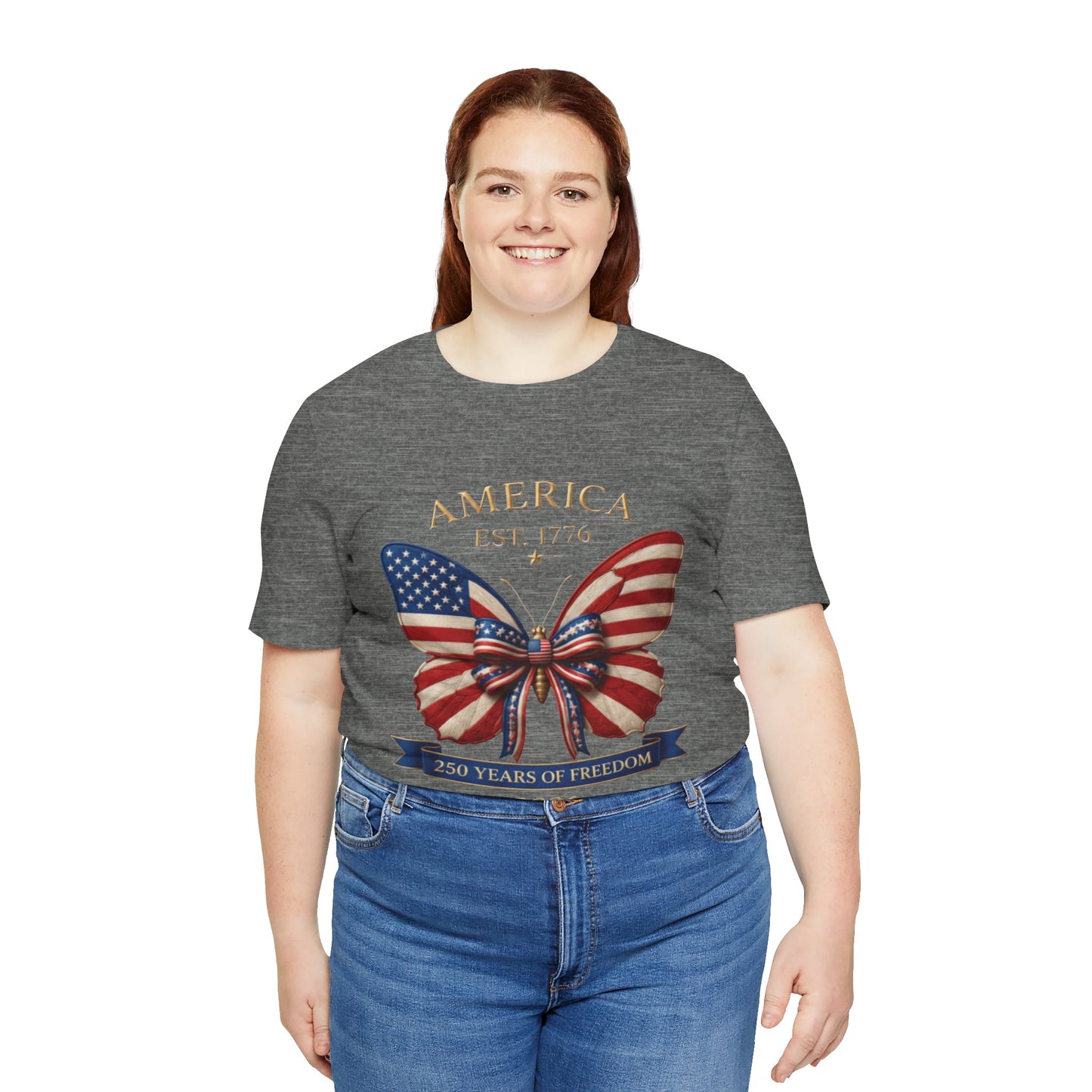 Limited 250th Happy Birthday America Butterfly Flag T-Shirt — 2026 Anniversary