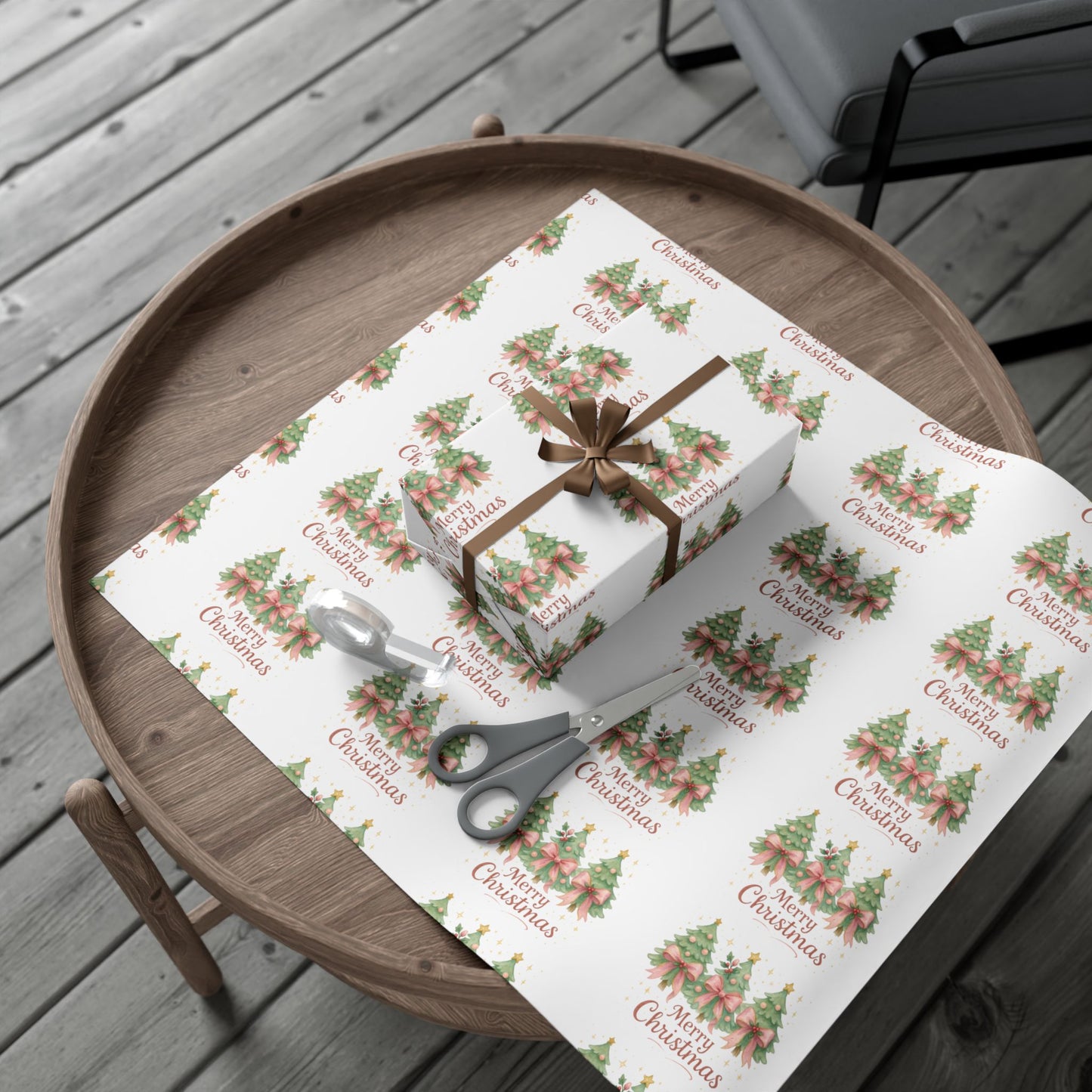 Personalized Custom Festive Christmas Gift Wrap Papers - Vintage Tree Design