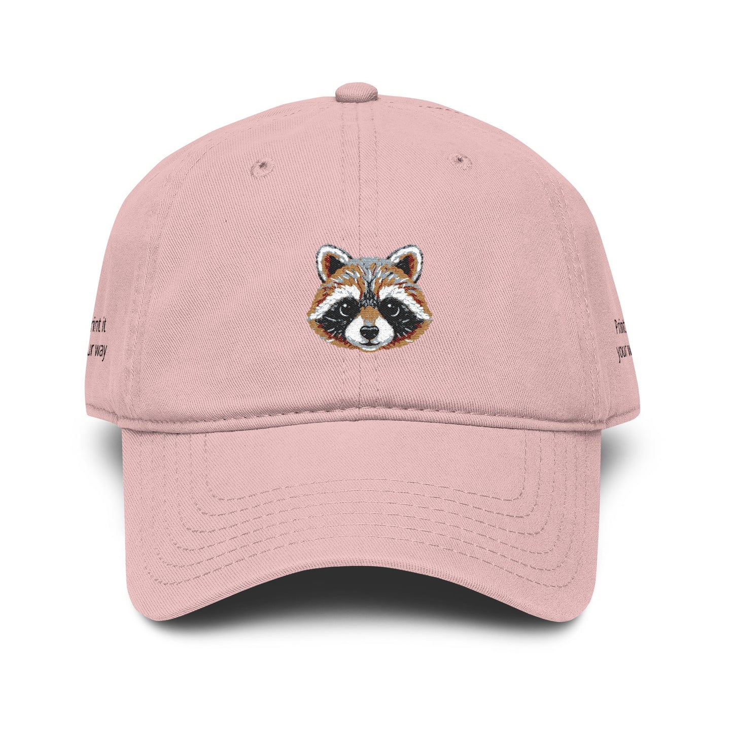 Embroidered Raccoon Baseball Cap — Washed Cotton Snapback