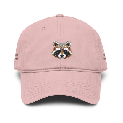 Embroidered Raccoon Baseball Cap — Washed Cotton Snapback