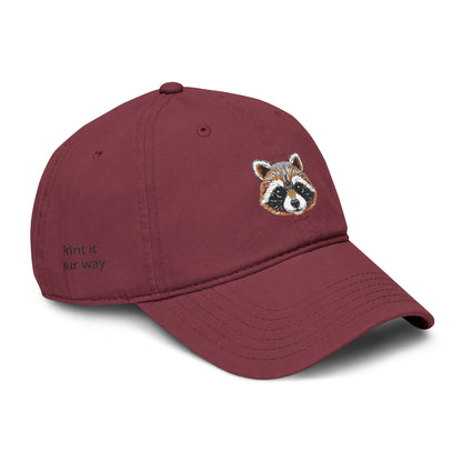 Embroidered Raccoon Baseball Cap — Washed Cotton Snapback