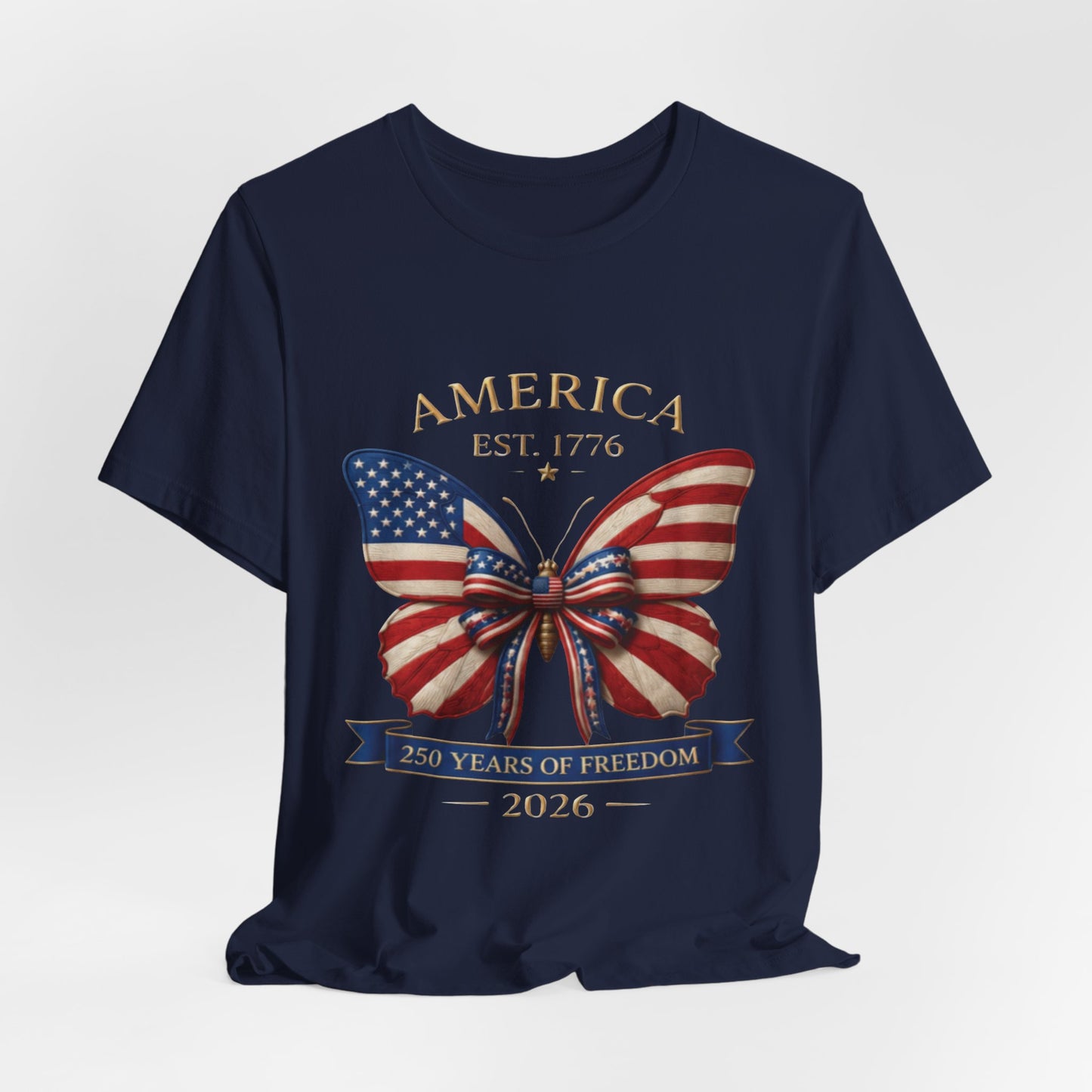 Limited 250th Happy Birthday America Butterfly Flag T-Shirt — 2026 Anniversary