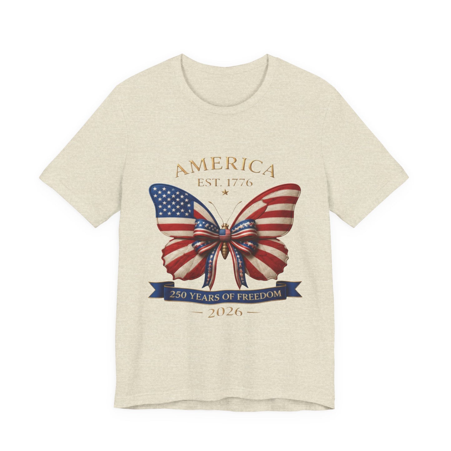 Limited 250th Happy Birthday America Butterfly Flag T-Shirt — 2026 Anniversary