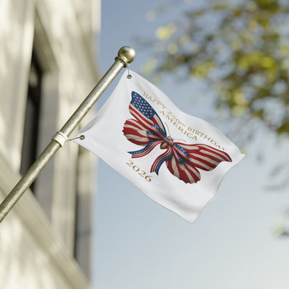 Patriotic Flag Co Happy 250th Birthday America 2 Sided Butterfly Flag
