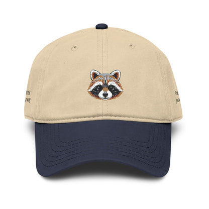 Embroidered Raccoon Baseball Cap — Washed Cotton Snapback