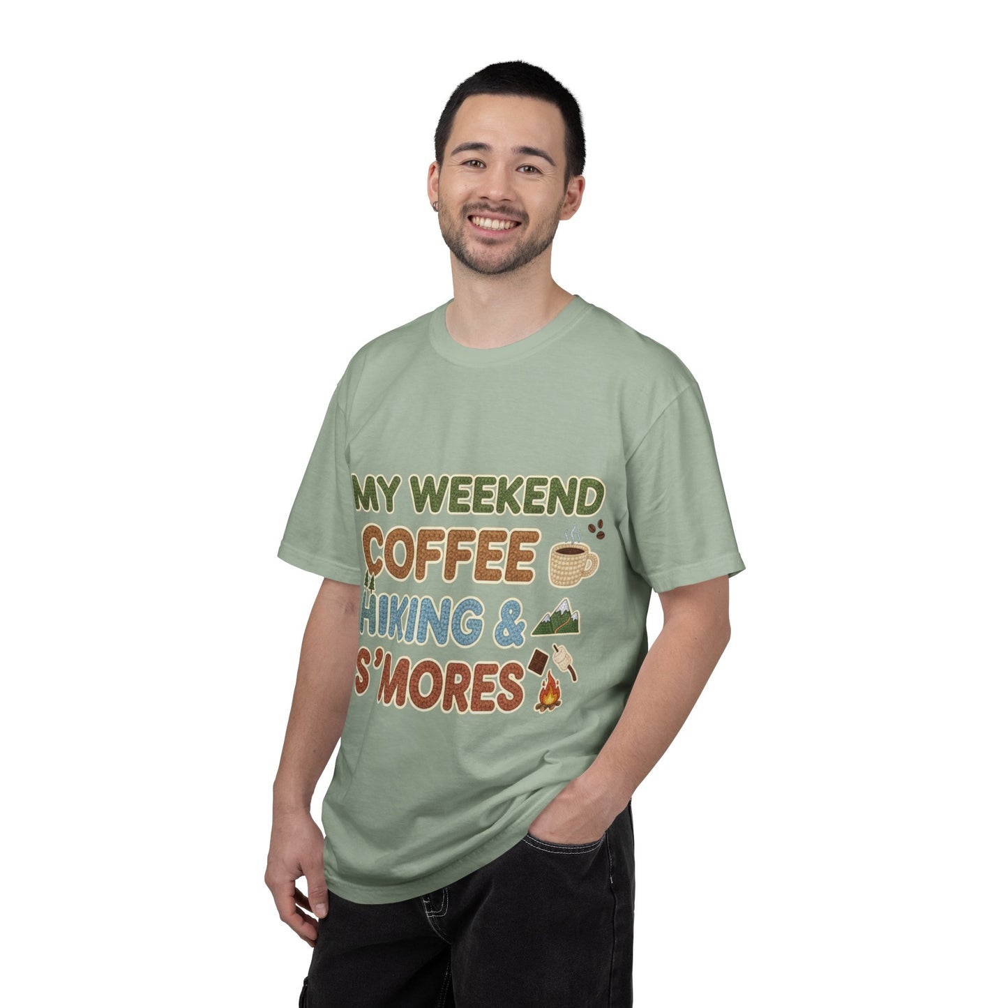 My Weekend "Coffee Hiking & Smores"Dyed T-shirt