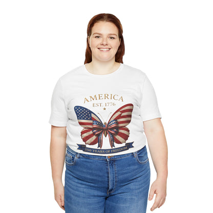 Limited 250th Happy Birthday America Butterfly Flag T-Shirt — 2026 Anniversary