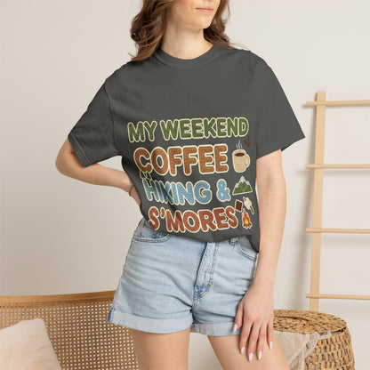 My Weekend "Coffee Hiking & Smores"Dyed T-shirt