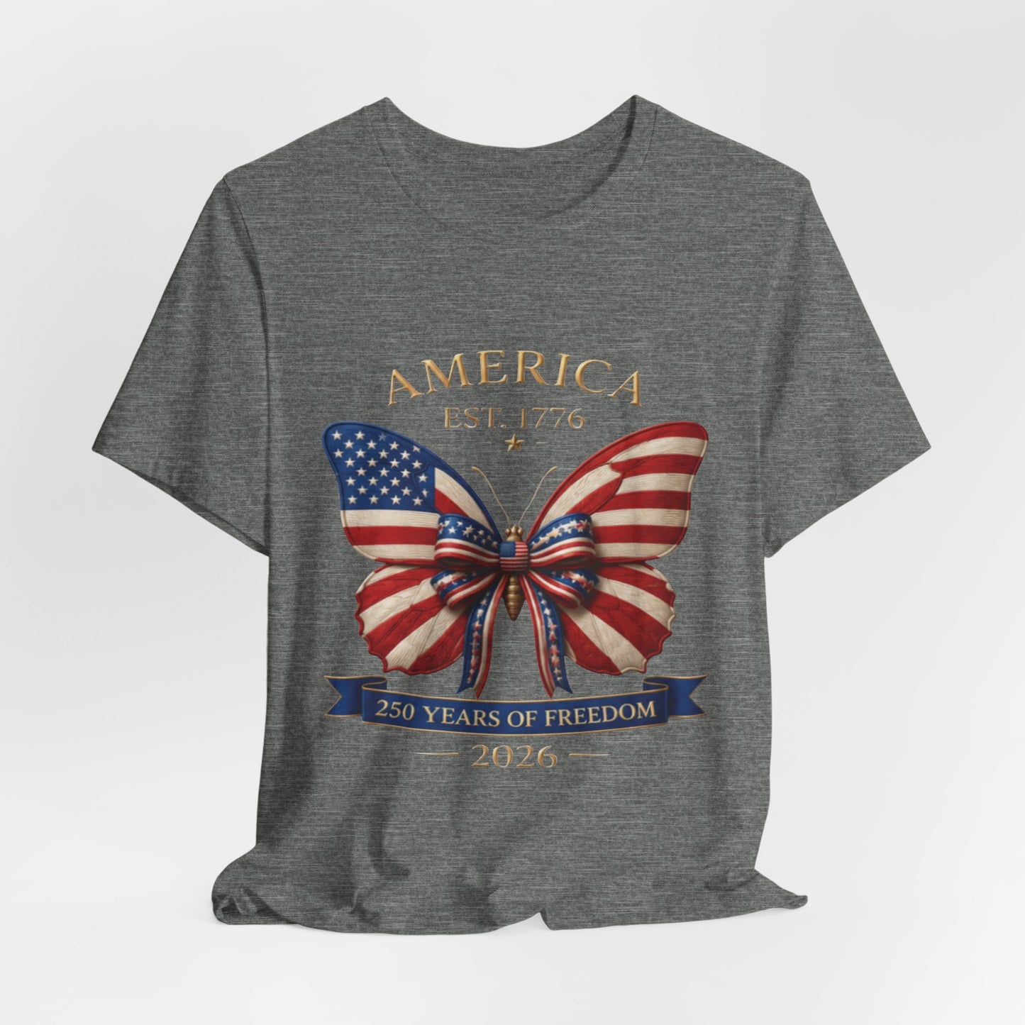 Limited 250th Happy Birthday America Butterfly Flag T-Shirt — 2026 Anniversary