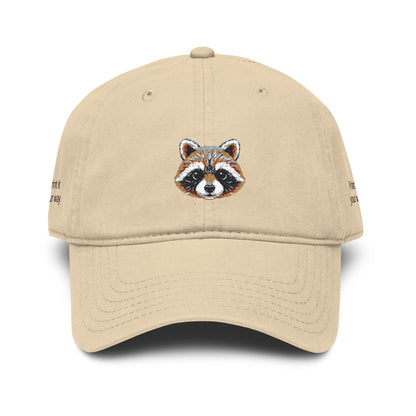 Embroidered Raccoon Baseball Cap — Washed Cotton Snapback