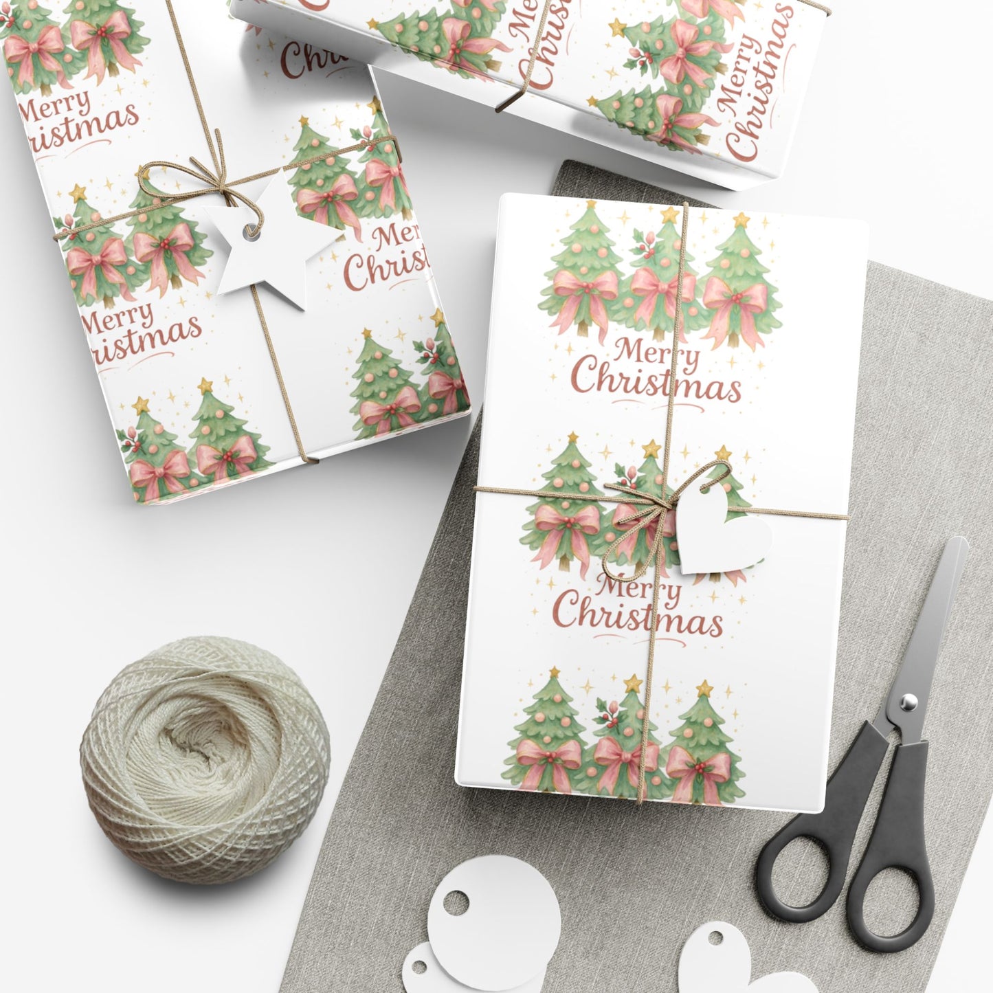 Personalized Custom Festive Christmas Gift Wrap Papers - Vintage Tree Design