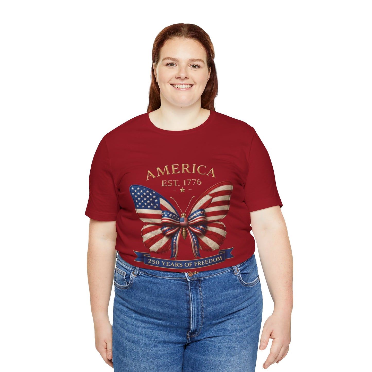 Limited 250th Happy Birthday America Butterfly Flag T-Shirt — 2026 Anniversary
