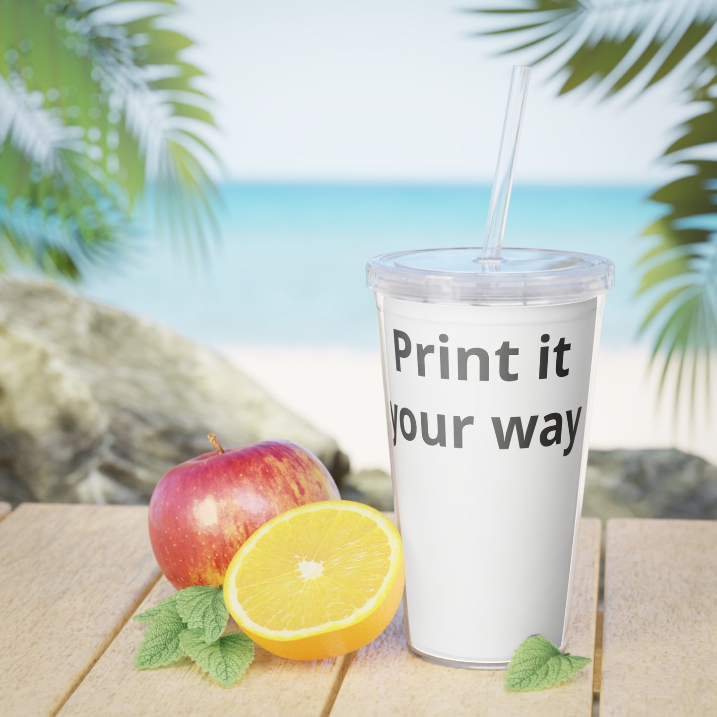 Personalize your way Plastic Tumbler with Straw