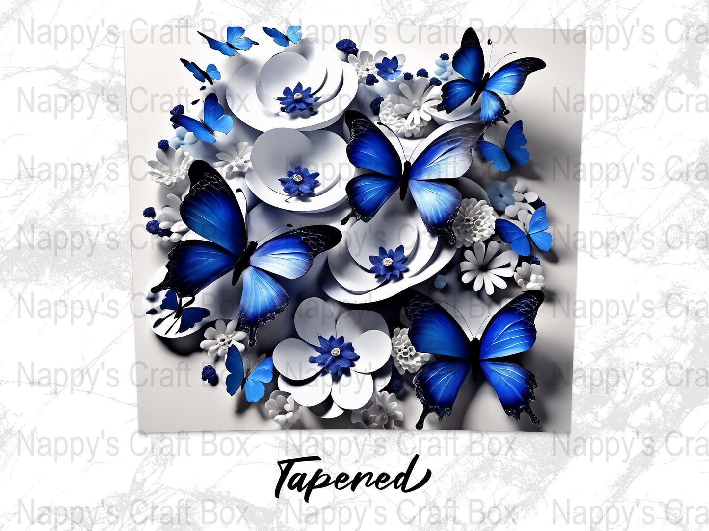 3D Flower & Butterfly Tumbler Wrap: 20oz Skinny Tumbler PNG (Digital Download