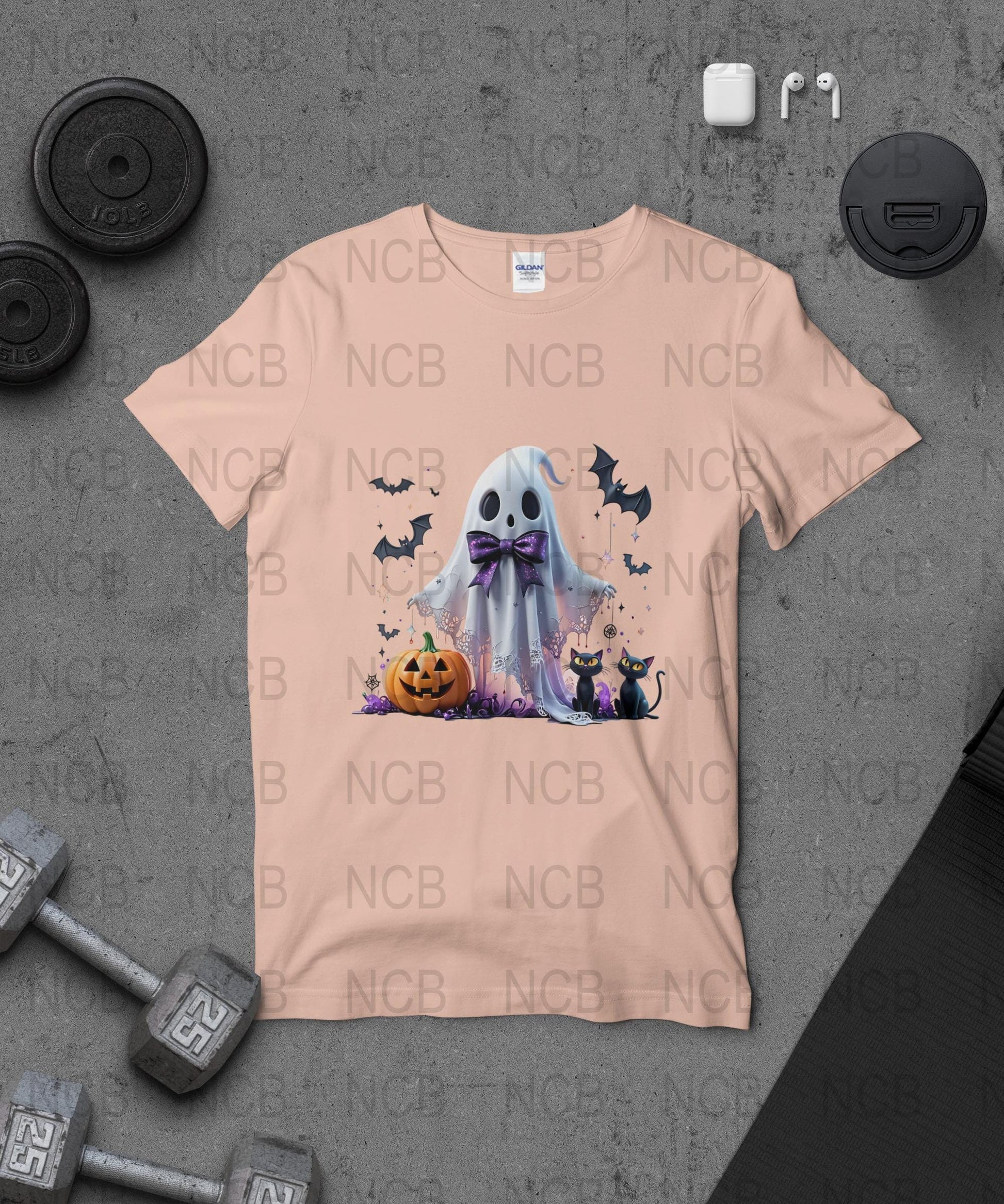 Halloween T-Shirt Ghost and Pumpkins Cute Fall Spooky Apparel Men Women